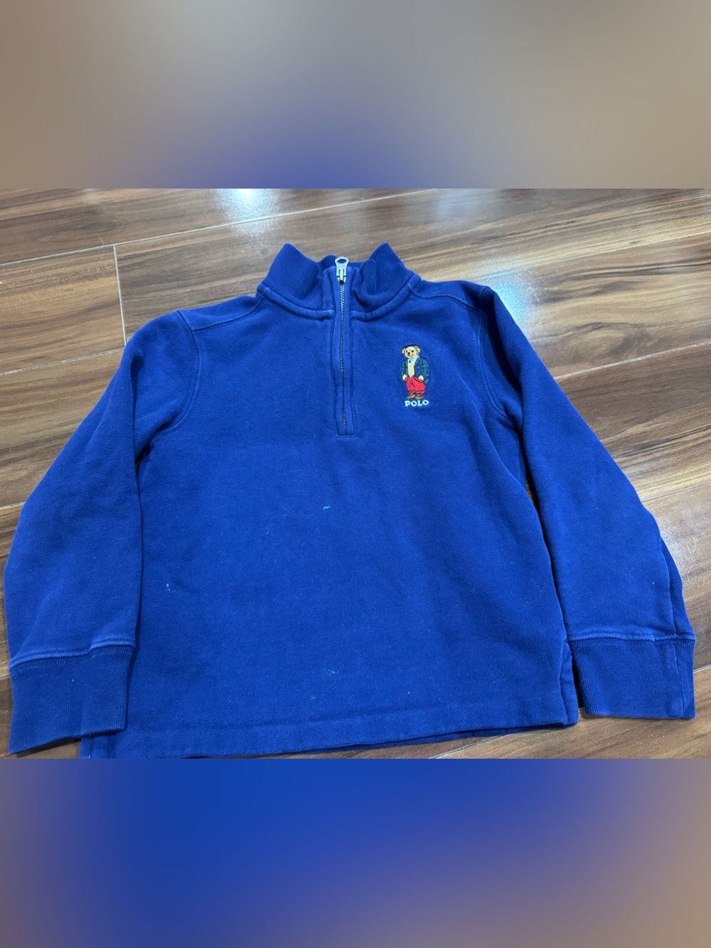 Polo by Ralph Lauren Royal Blue Quarter-Zip Bear Sweatshirt Boys 4T